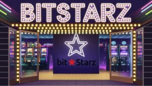 BitStarz Casino entrance with slot machines inside