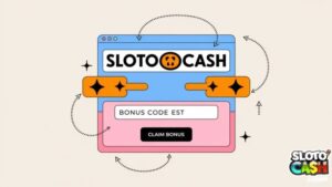 SlotoCash bonus code window with claim button