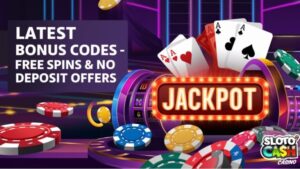 SlotoCash bonus codes with jackpot and poker cards