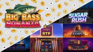 Big Bass Bonanza, Sugar Rush, Book of Dead slots