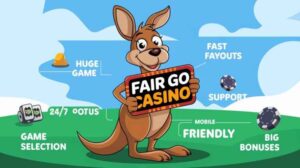 Fair Go Casino kangaroo mascot with bonus