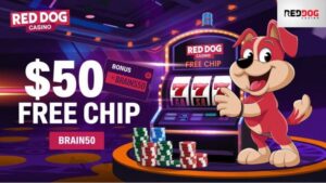 Red Dog Casino $50 Free Chip Bonus with Code BRAIN50