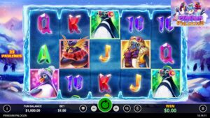 Penguin Palooza is a winter-themed slot set in the icy landscapes of Antarctica, featuring adorable penguins and frozen treasures. The game includes snowy visuals, playful animations, and icy symbols, creating a fun and immersive experience. With bonus features, free spins, and a massive 50,000x max win, it offers exciting gameplay and big-win potential.