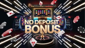 Casino slot and roulette with No Deposit Bonus text