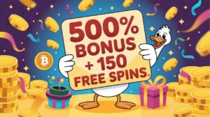 Duckyluck Casino 500% bonus + 150 free spins