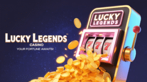 “Lucky Legends Casino slot machine with triple 7s