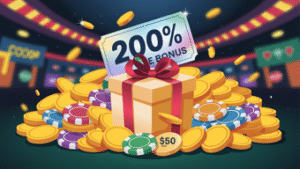 Lucky Legends bonus gift with coins and $50 free chip