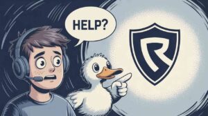 Worried player asking for help to Rival logo