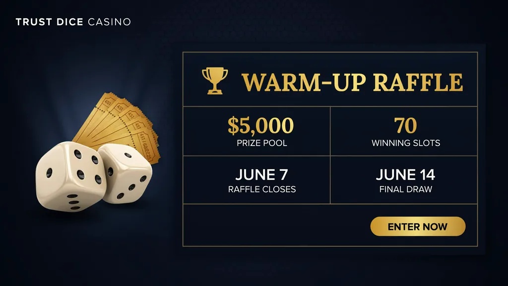 Trust Dice Casino Warm-Up Raffle
