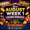 August casino bonuses 2026